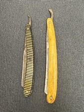Vintage J. Rodgers & Sons Sheffield Straight Razor Striped Scales Barber Shaving