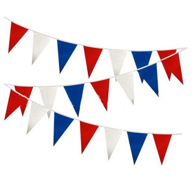 18M Red White And Blue Tri-Coloured Flags Triangular String Flags Coloured Flags