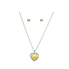 The Skyline Collection November Birthstone Yellow Topaz Heart Jewelry Set