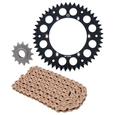 Primary Drive 1878850249 Alloy Kit&Gold Plated MX Race Chain Black Rear Sprocket