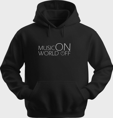 Funny Unisex Hoodie Hooded Sweatshirt Gildan Blend Music On World Off H0272