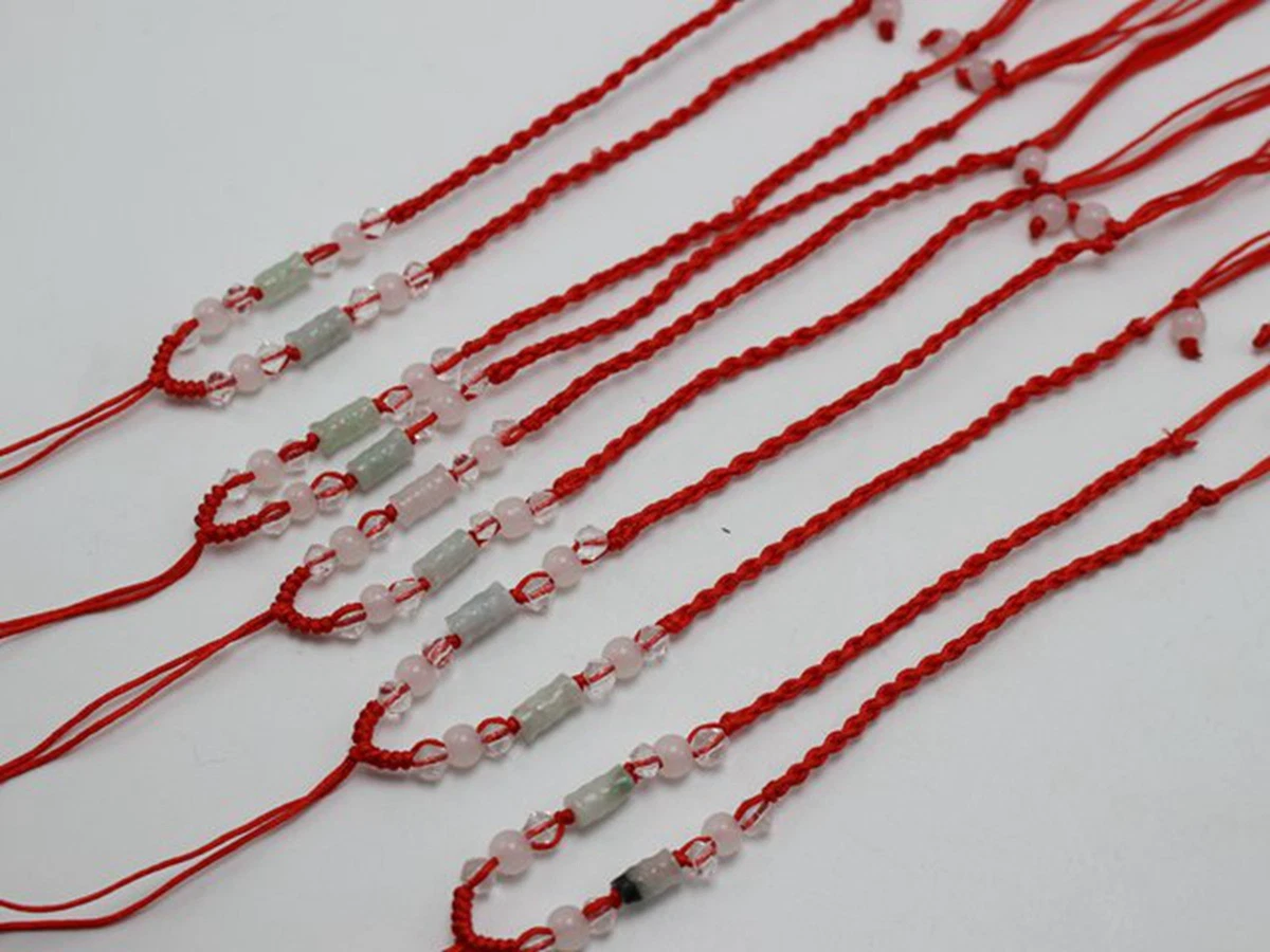 10 pcs Chinese Thread Hand Knotted Jade Silk String Adjustable pendant Necklace