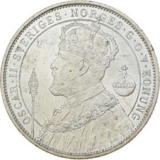 [#137450] Sweden, Oscar II, 2 Kronor, Silver Jubilee, 1897, Kungsholmen, Sil, ve