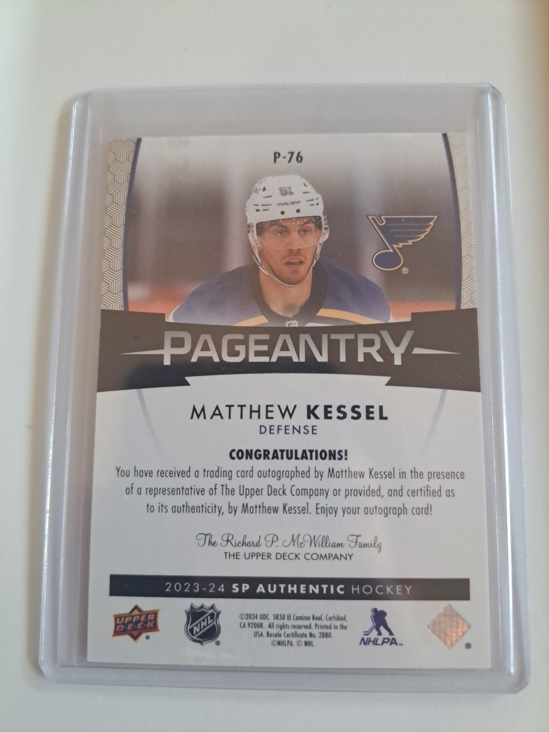 Matthew Kessel SP Auto
