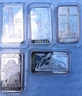 First National Bank Of Chicago Silver Art Bar Lot of 5 .999 Fine Silver Art Bars