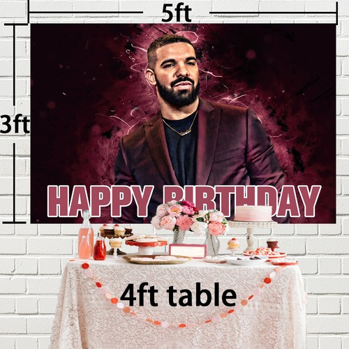 Drake Rapper Party Supplies Backdrop Banner Poster Vinyl 5x3ft Theme Party - Picture 10 of 12