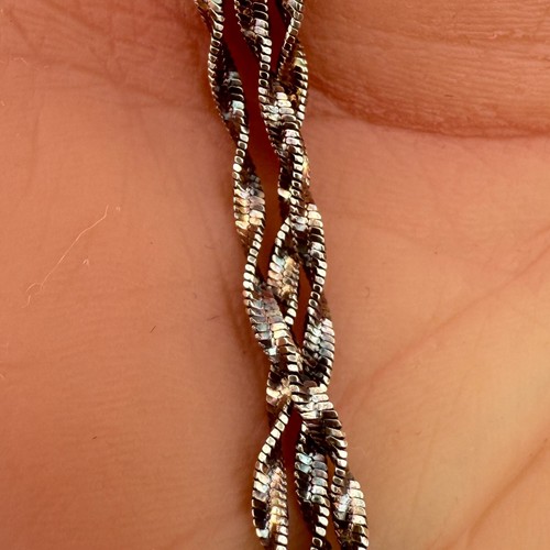 ALE Vintage 925 Sterling Silber 3-Strang gedrehtes Fischgrät Halskette (15,2 g) - Bild 2 von 5