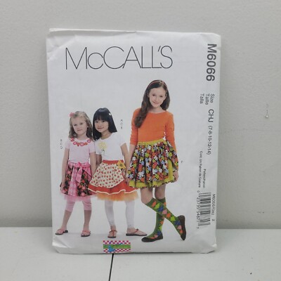M6066 McCall's Girls Skirt Leggings Top Sewing Pattern Kids Uncut