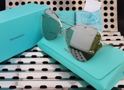 New Tiffany & Co. Sunglasses TF3063 6001T7 Gloss Silver w  display picture 1