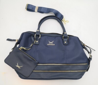 Sansibar Women's Dark Blue Zip Detail Shopper Bag Good Used
