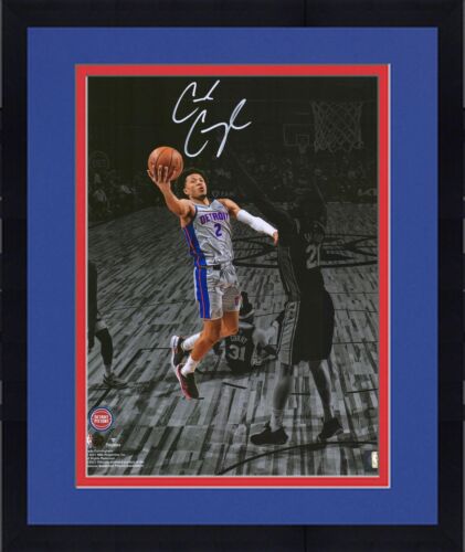 Framed Cade Cunningham Detroit Pistons Signed 11" x 14" Spotlight Photo