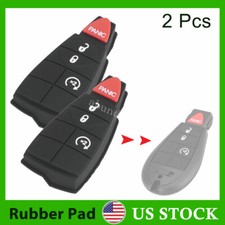 2x Replacement Rubber Pad Key Fob 4 Button For Ram Chrysler Dodge Jeep Remote