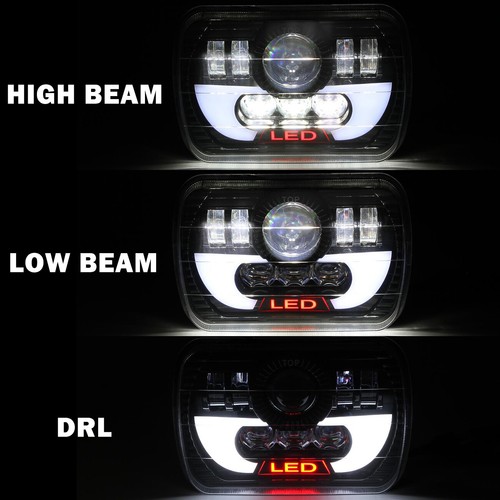 7x6" 5x7" LED Headlights Hi-Lo DRL Beam DOT Approved for Chevy Express Cargo Van - Picture 2 of 12