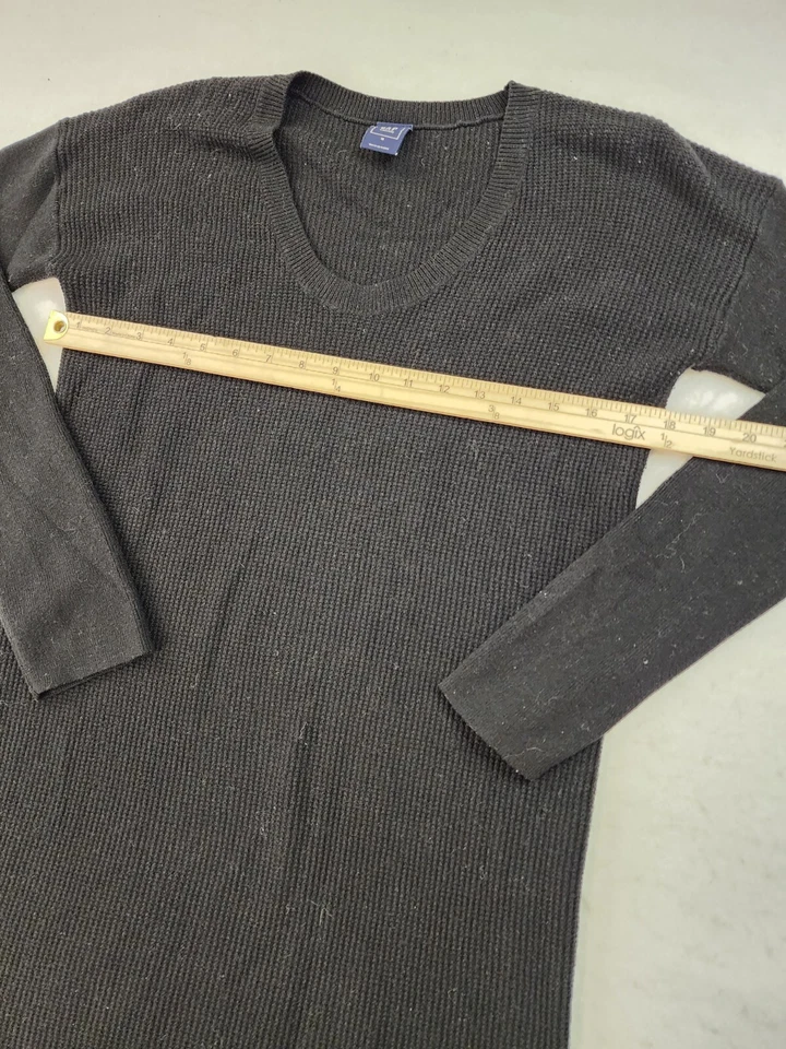 Gap Long Sleeve Waffle Knit Maternity Top Women Medium Black Thermal Stretch - Image 3 of 4