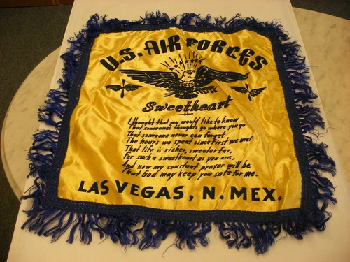 Vtg WW2 US Military Army Air Force - Sweetheart Pillow Case - Las Vegas - #1