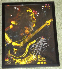GENE SIMMONS SIGNED, FRAMED  CERTIFIED CAS KISS 11X14 PROGRAM DEMON BASS AXE