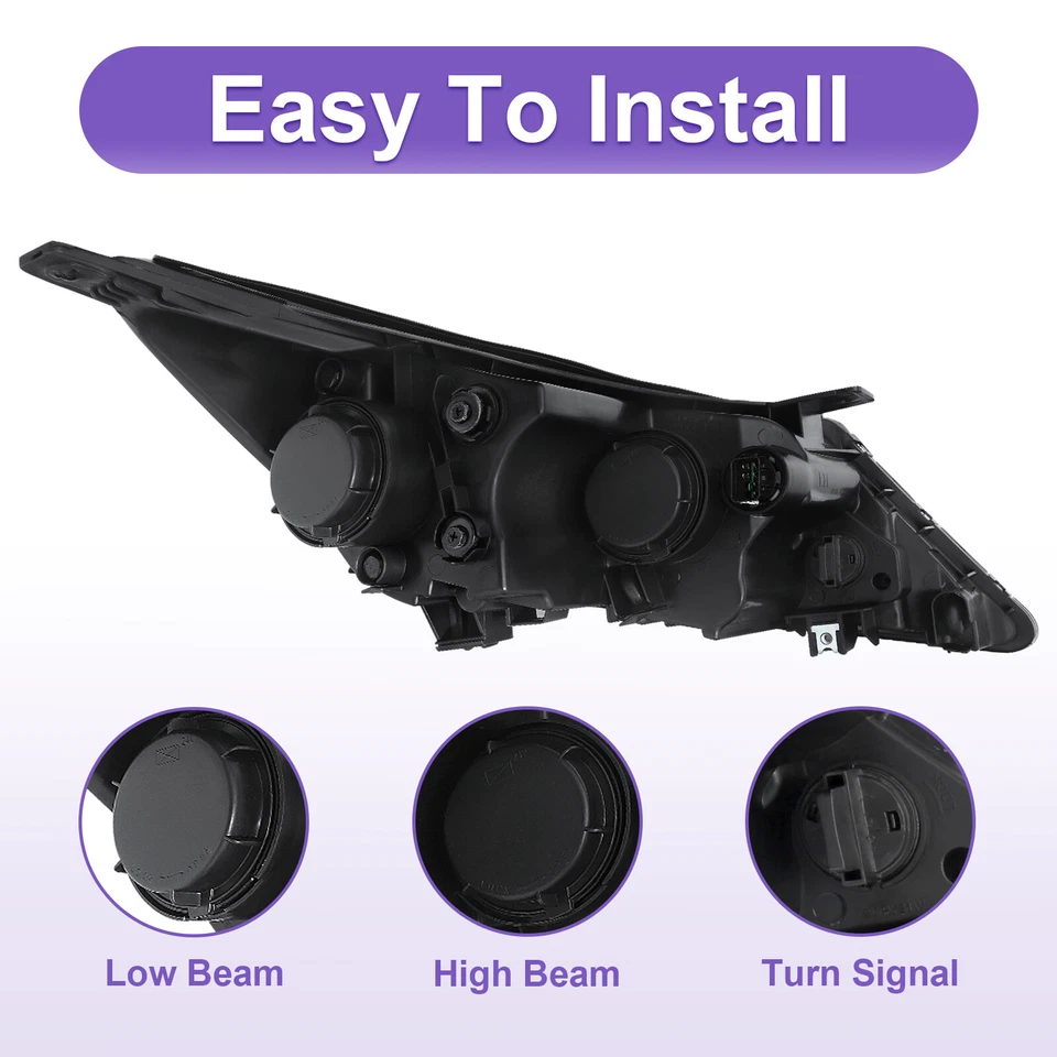 Pair Headlights For 2011 2012 Kia Sportage Black Housing Left+Right W/Bulbs Foto 2 de 4