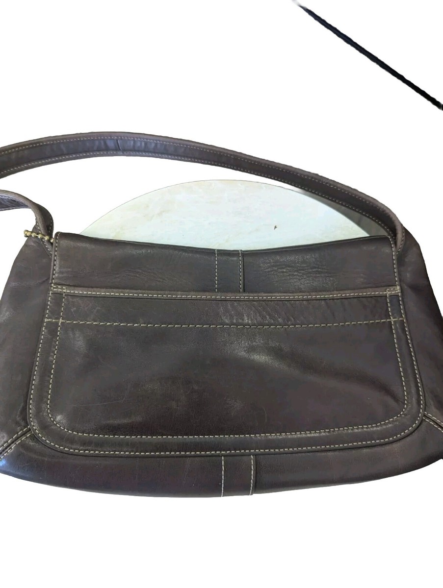 Coach Vintage Leather Brown Ergo Flap Shoulder Bag N E0769 Coach Vintage Leather Brown Ergo Flap Shoulder Bag N E0769