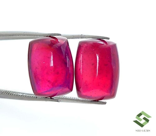 12x9 mm Natural Ruby Cushion Sugar Loaf Cabochon Shape Pair Loose Gemstones GF - Picture 5 of 10