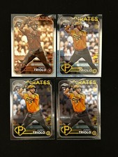 (Jared Triolo 2024 Topps Chrome RC Pirates 4 Card Lot Sepia Prism Base