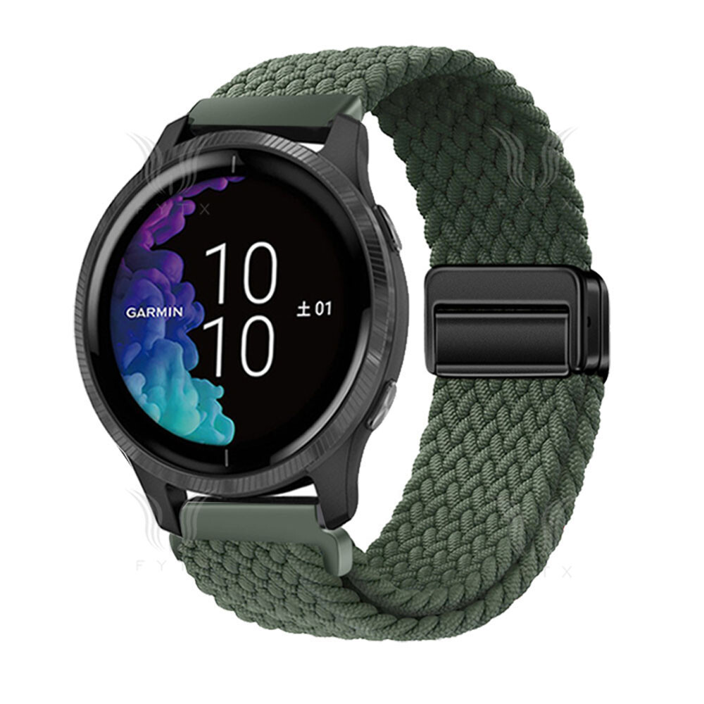 FiiMoo Cinturino In Pelle Compatibile Con Garmin Venu 3/2, Forerunner 265/965, 22mm Magnetico In Silicone Per Vivoactive 4 - Bianco - Foto 11