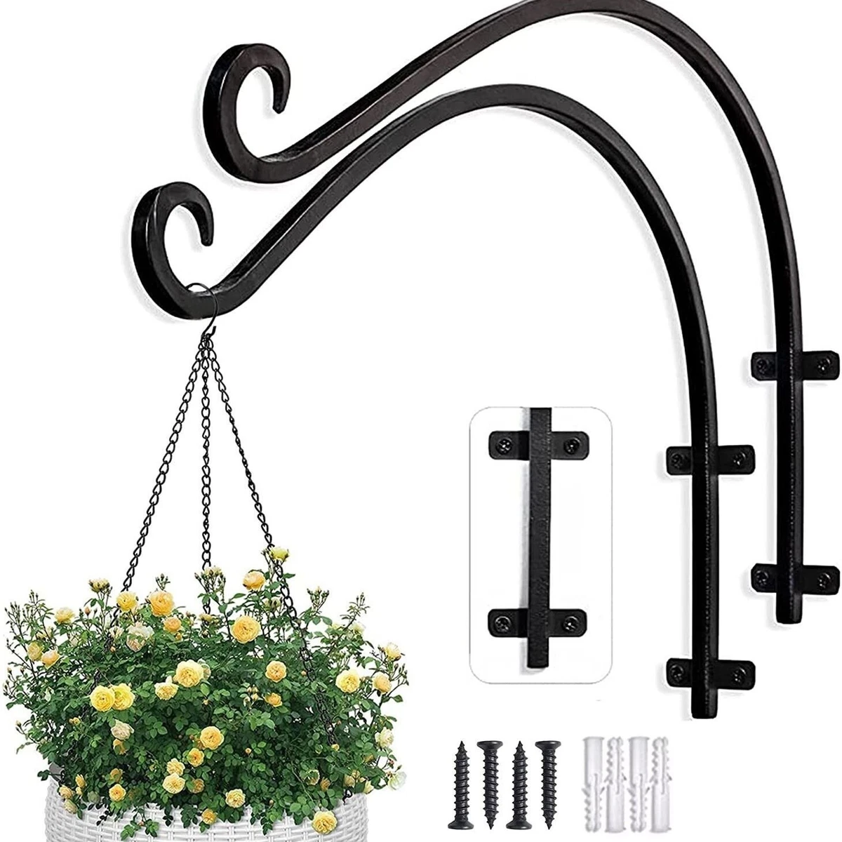 2x Plant Hanger Bracket Heavy Duty Wall Hook Hanging Flower Pot