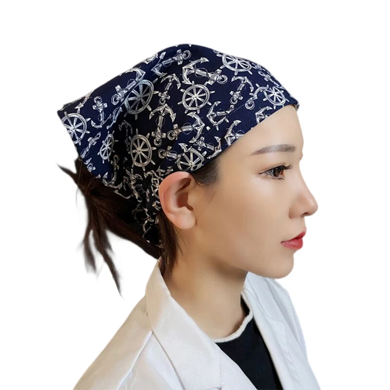 Sombrero de chef japonés pañuelo restaurante camarero sushi gorra de trabajo cocina envoltura para la cabeza Foto 4 de 4