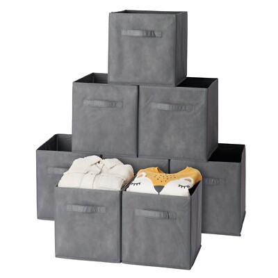 8er-Pack Faltbar Quadratische Leinwand Aufbewahrung Würfel Faltbar Faltschachteln Organizer