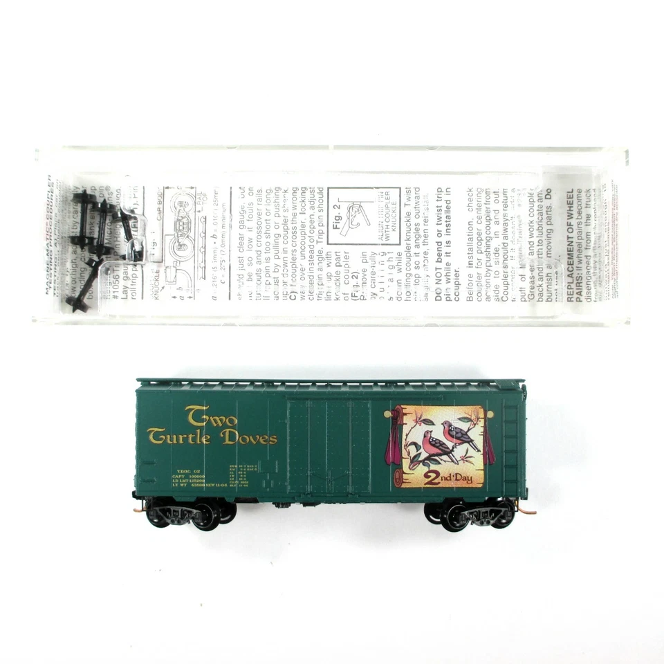 N Scale ***TWO TURTLE DOVES*** 12 Days of Christmas, Box Car, Micro Trains 21502 - Image 4 of 4
