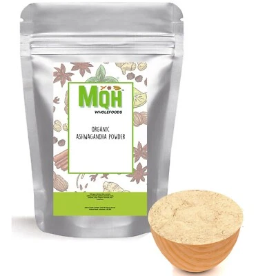 MQH WHOLEFOODS ORGANIC CERTIFIED Ashwagandha Powder Culinary Herb Premium Quality! 50g-2kg