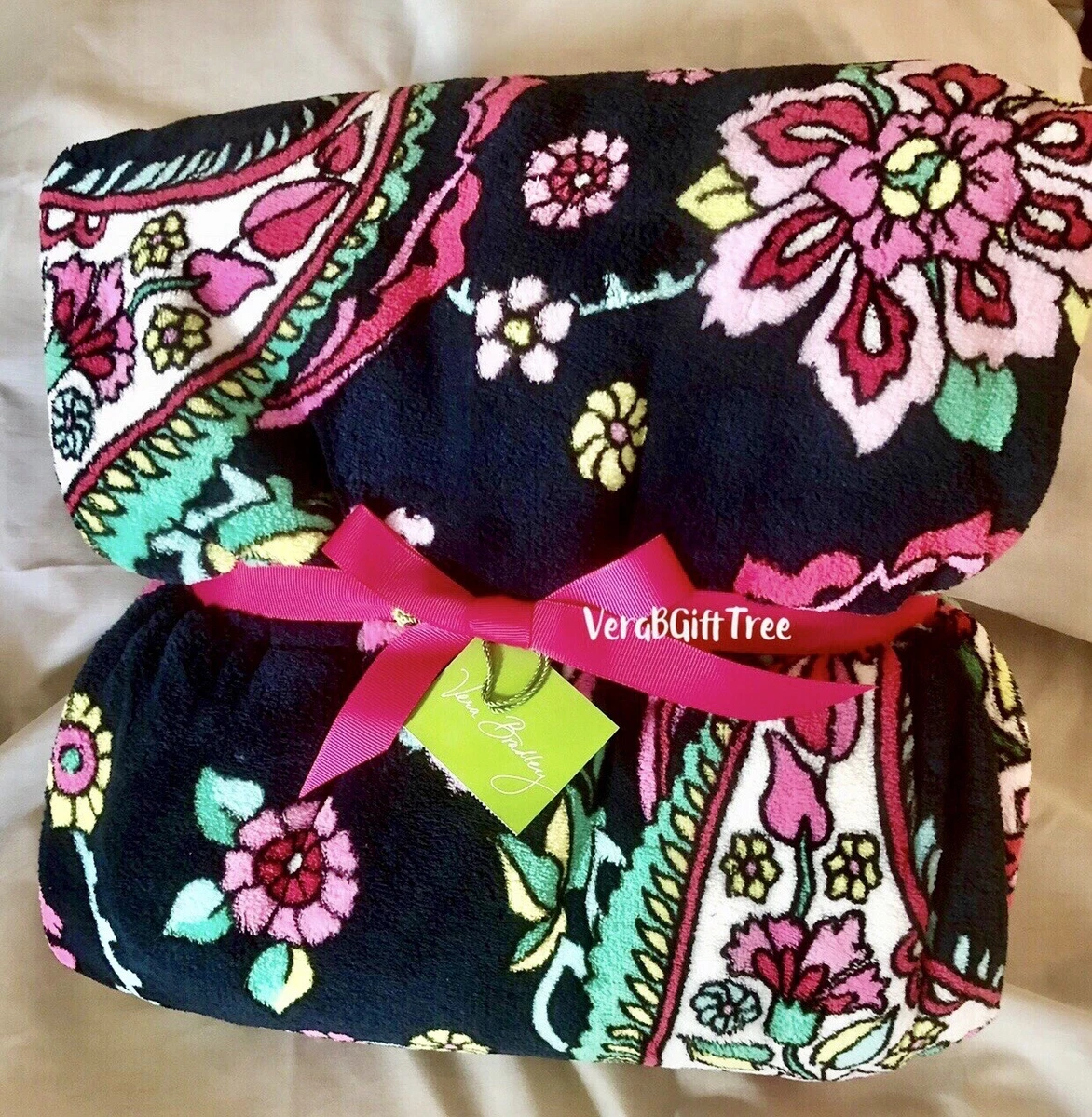Vera Bradley rare plush blanket throw 80x50 Bedding