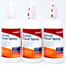 Leader Saline Nasal Spray - 3 Fl oz -Exp Date 01/2026- 3 Pack