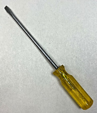 Vintage REGAL Tools Yellow Hard Handle Slotted Flat Tip Screwdriver USA Tool