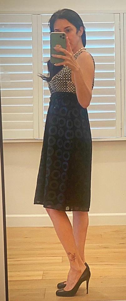 vestido vintage estampado y cuentas louis feraud Foto 3 de 4