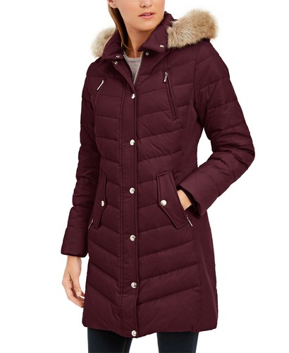 201104 NWT MICHAEL KORS WINE FAUX FUR 