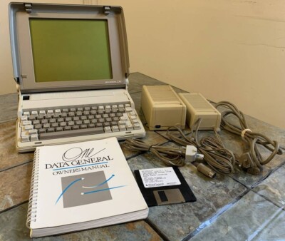 vintage 80s Data General One Computer Model 2247 Early Portable Laptop  Computer