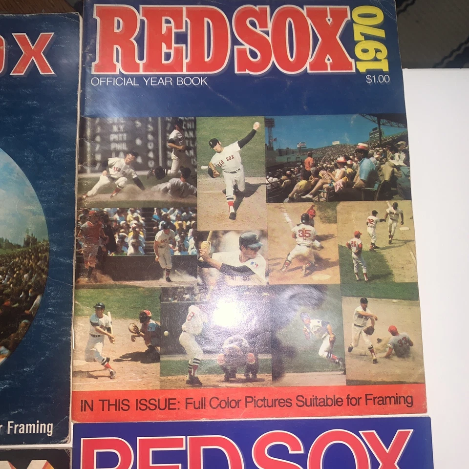 1969 Boston Red Sox Official Program + 1970, 1971, 1975, 1986 And 1988 Yearbooks - Image 3 of 4