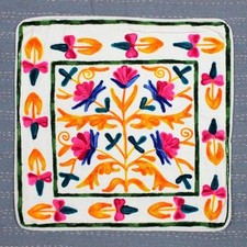 Indian Embroidery Suzani Multicolor Couch Cushion Cover Pillow Shams Case De
