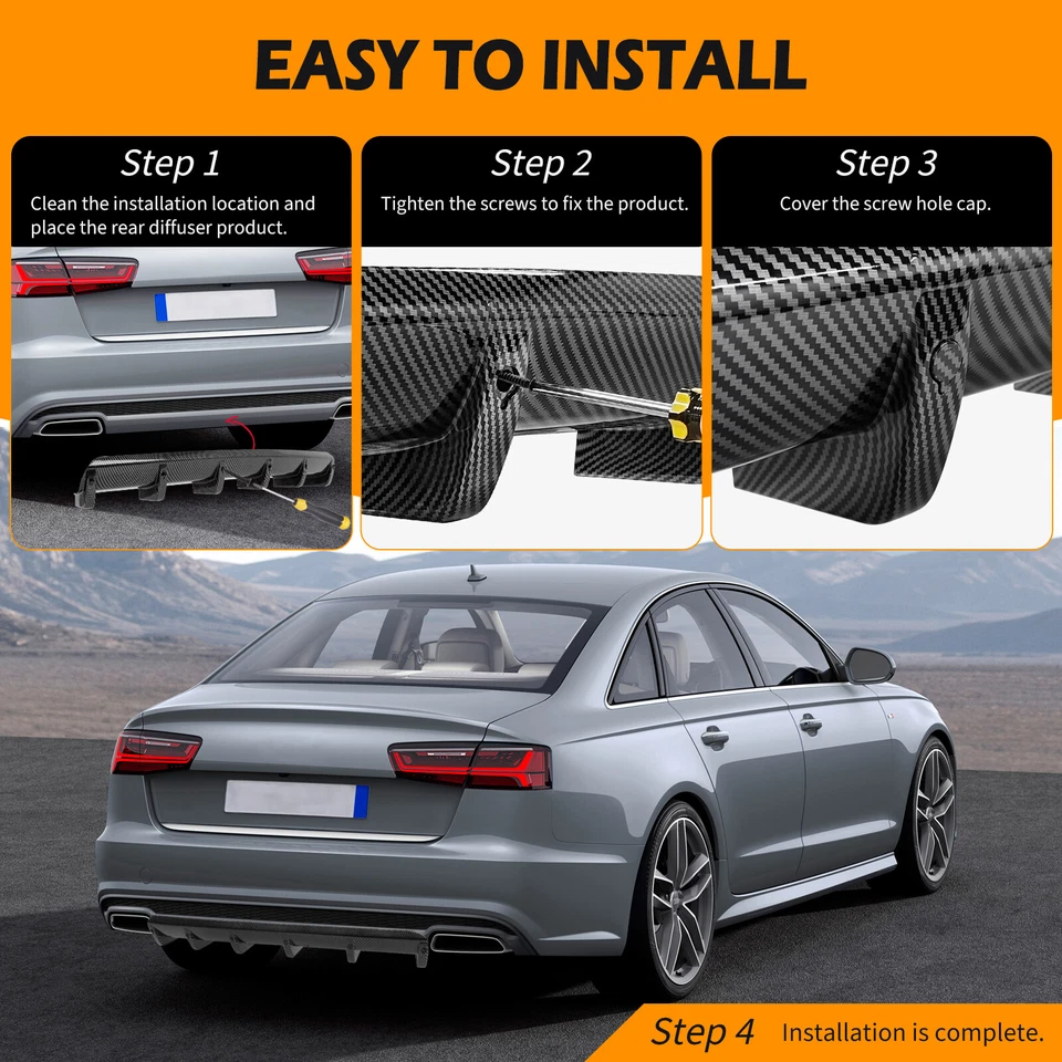 Rear Bumper Diffuser Lip Splitter Shark Fins Carbon For Lexus LS400 LS430 LS460 Foto 2 de 4