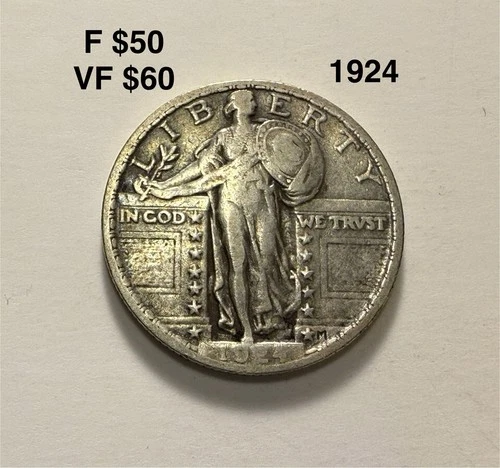 1924 Standing Liberty Quarter in Choice Fine / VF