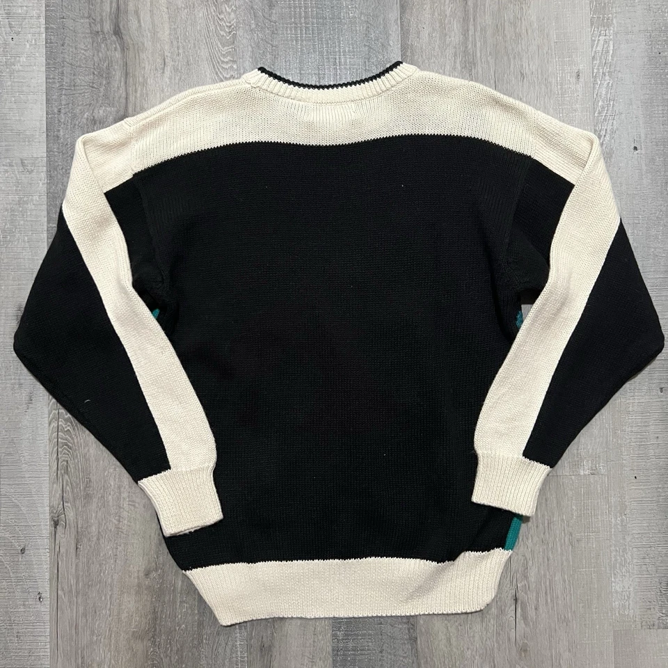 VTG Par Four Golf Sweater Multicolor Big Graphic Golfing Men's Cotton Knit M - Image 2 of 4