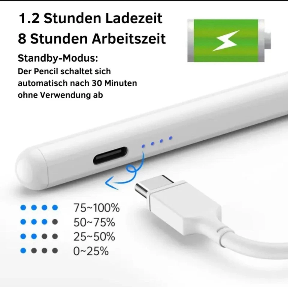Stylus Pen Stift 2 Generation für iPad 10/9/8/7/6 Pencil für Apple iPad Pro Air - Bild 4 von 4