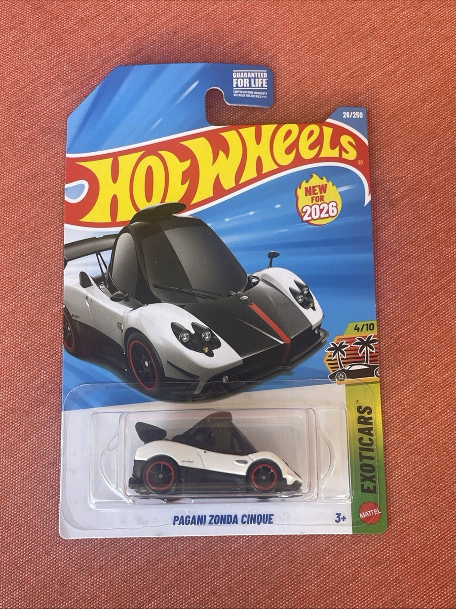 2026 Hot Wheels White Toon'd Pagani Zonda Cinque 26/250 Exoticars