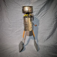 Cute Human Figure Upcycled Art Sculpture Made Of Metal Handmade By Artist