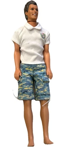 Vintage Ken Doll 1968 Mattel Indonesia Brown Hair Blue Eyes Jointed Hips Toy