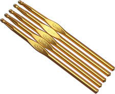 5 Pack - Size K Size 10.5 Aluminum Crochet Hooks - 6" Length - 6.5Mm Diameter