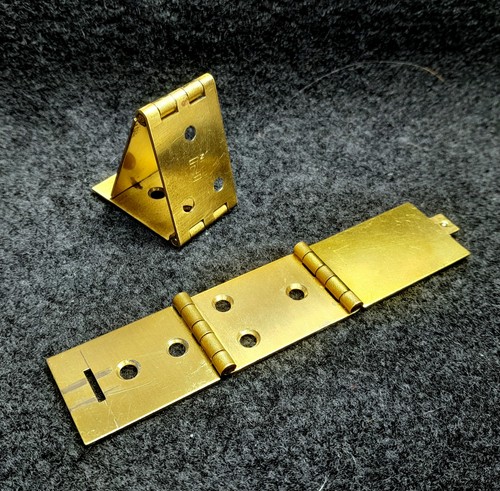 Set of Organ Music Stand Brass Brackets, 4 5/8" Long laid Flat, 1 1/8" Wide