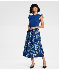 NWT! LATINO HERITAGE MONTH Blue Floral And Birds Colorful Maxi Dress