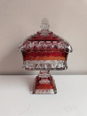 Vintage Westmoreland Ruby Flashed Wedding Box - Large 10'' Candy Dish