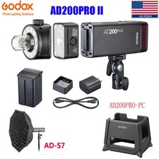 Godox AD200Pro II 2.4G TTL HSS Outdoor Flash AD-S7 Softbox Silicone Fender kit